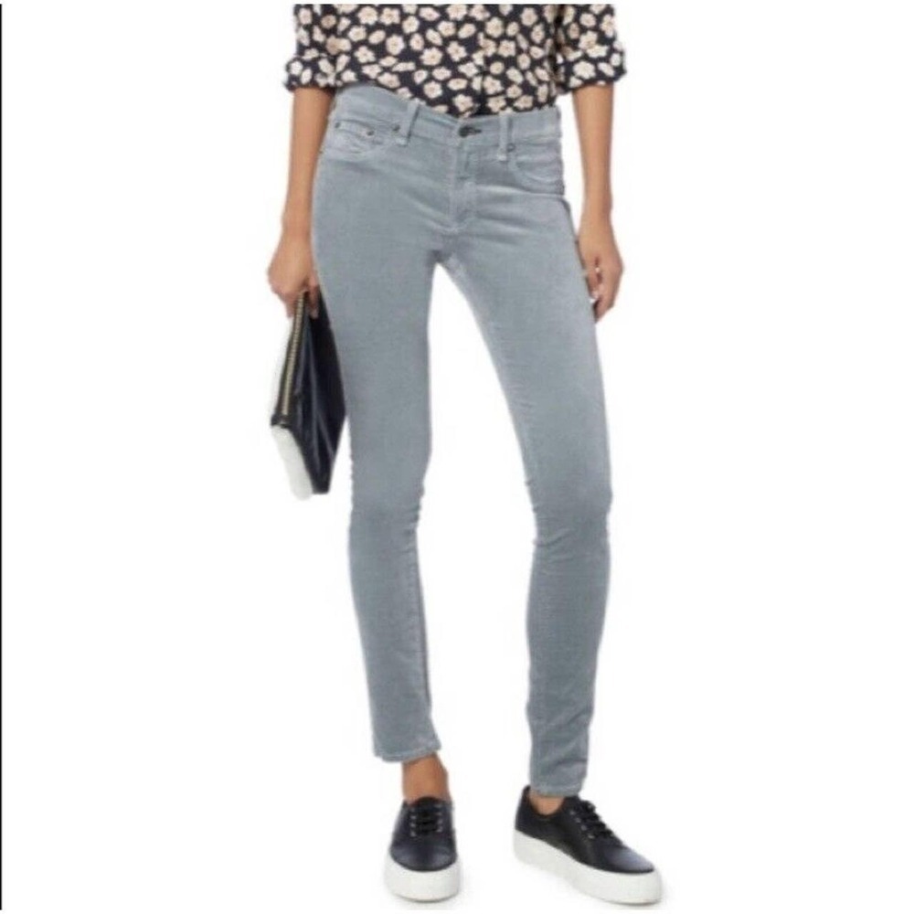 NWT Rag & Bone Skinny Jeans, Steel Blue Velvet, Size 25